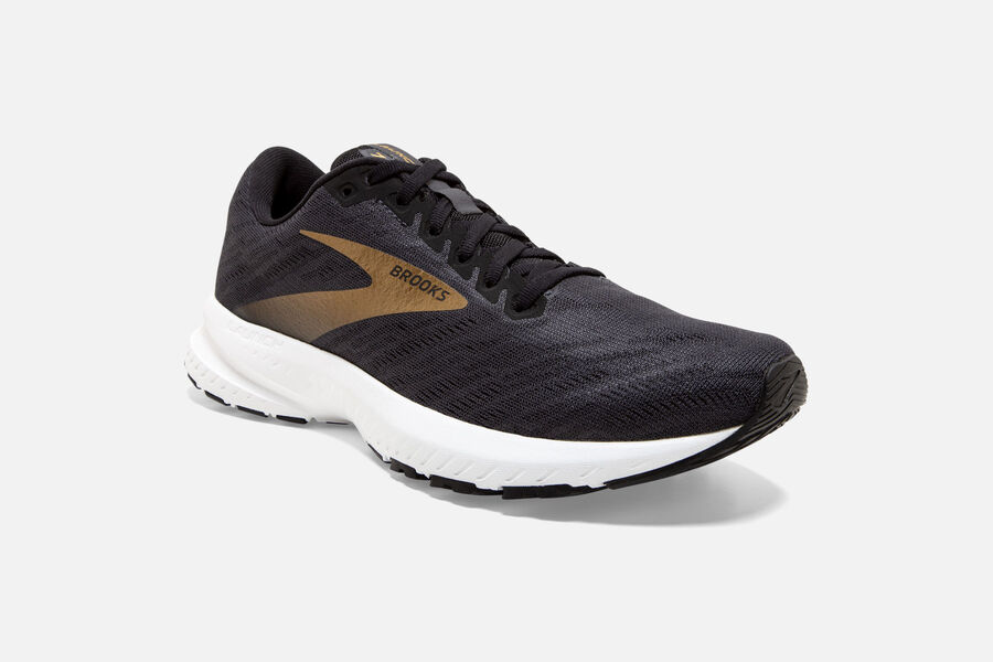 Brooks Running Shoes Mens Black/Gold - Launch 7 Road - 9168-XEWMD